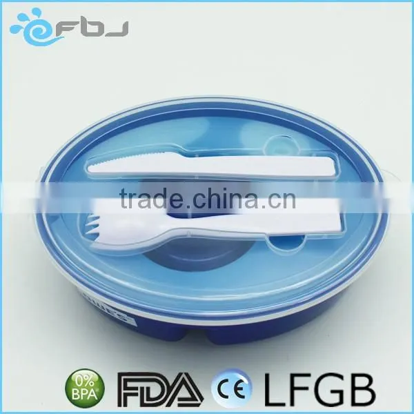 Multi Function 3 Compartment Plastic food container 3 compartment with Locked Lid