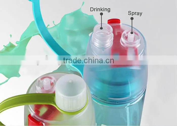 OEM New Design Mist Spray Sport Outdoor Water Bottle Side Handle