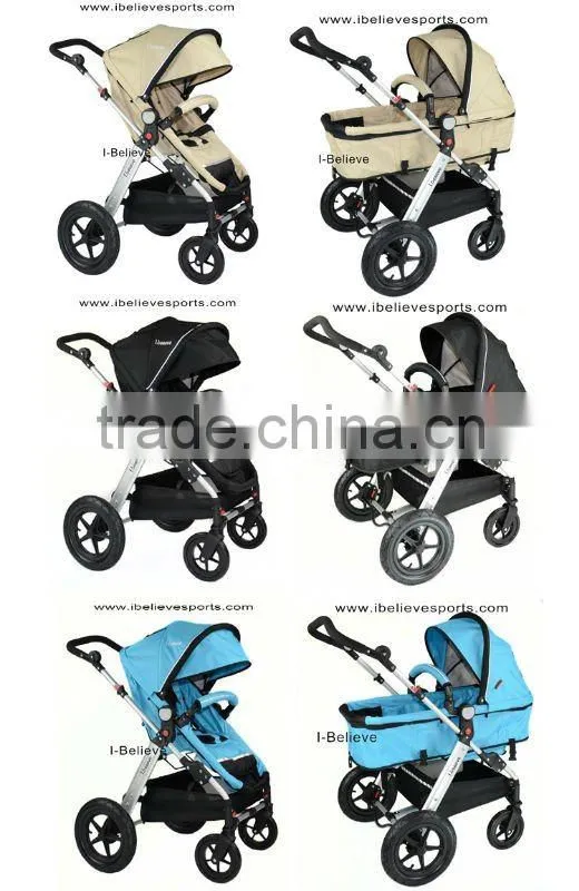 Aluminum Alloy Frame Air Free Wheel Baby Buggy 3 in 1with EN1888/ASTM