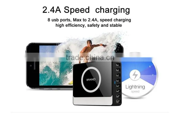Multi-port usb wireless charger qi charging dock station for Samsung galaxy s7