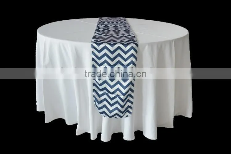 Wholesale white and black satin stripe table runner