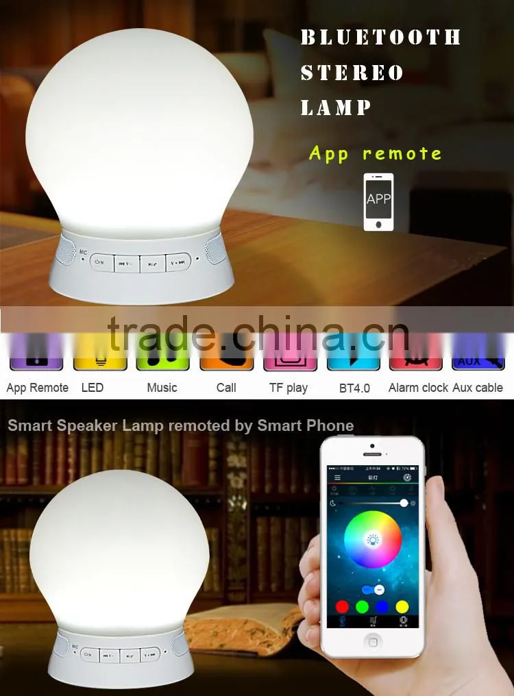 Portable Smart LED Bluetooth Light Speaker+Colorful Lamp for iPhone / Android