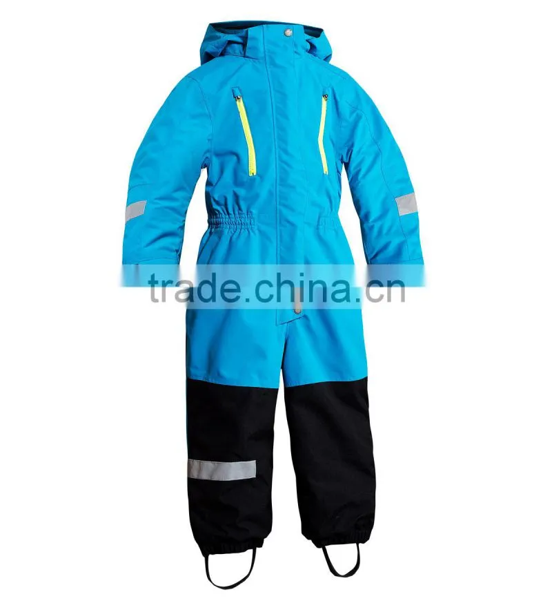 Waterproof kid ski suit one piece snow wear black