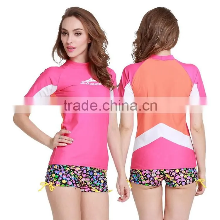 2016 top selling sun protection waterproof short sleeve surfing wetsuit cloth