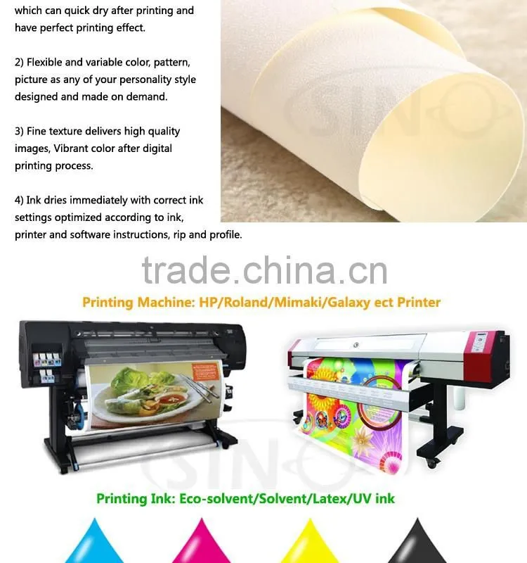 SINO Environment Protection Wall Decoration Eco Solvent Ink Printing Wallpaper