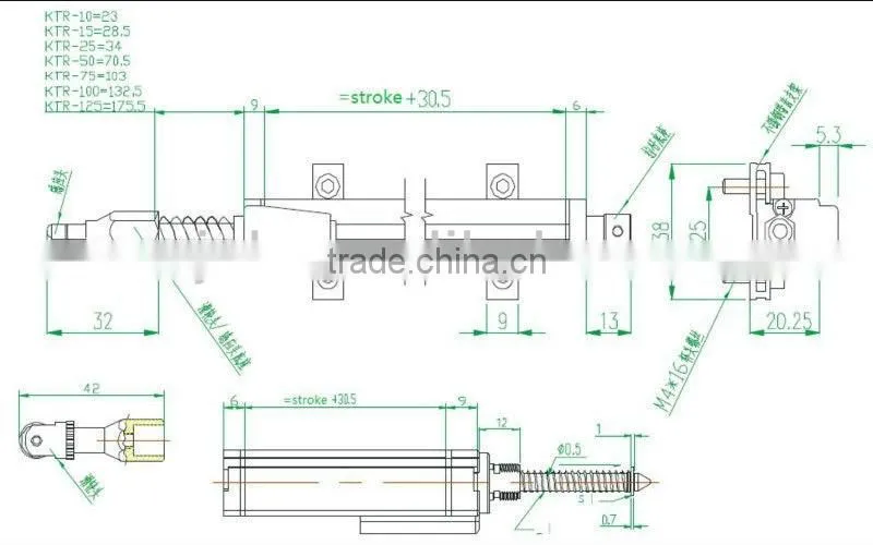 KTR-100MM Linear position transducer ,linear ruler , linear position scaler