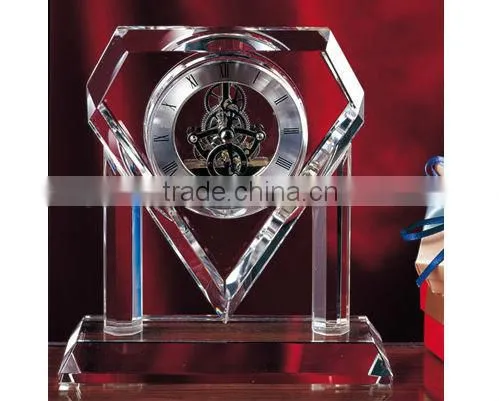 wedding crystal clock , laser crystal gift