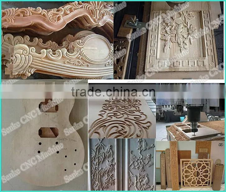 jinan senke 3D woodworking cnc router furniture making 4 axis wood cnc engraving machine