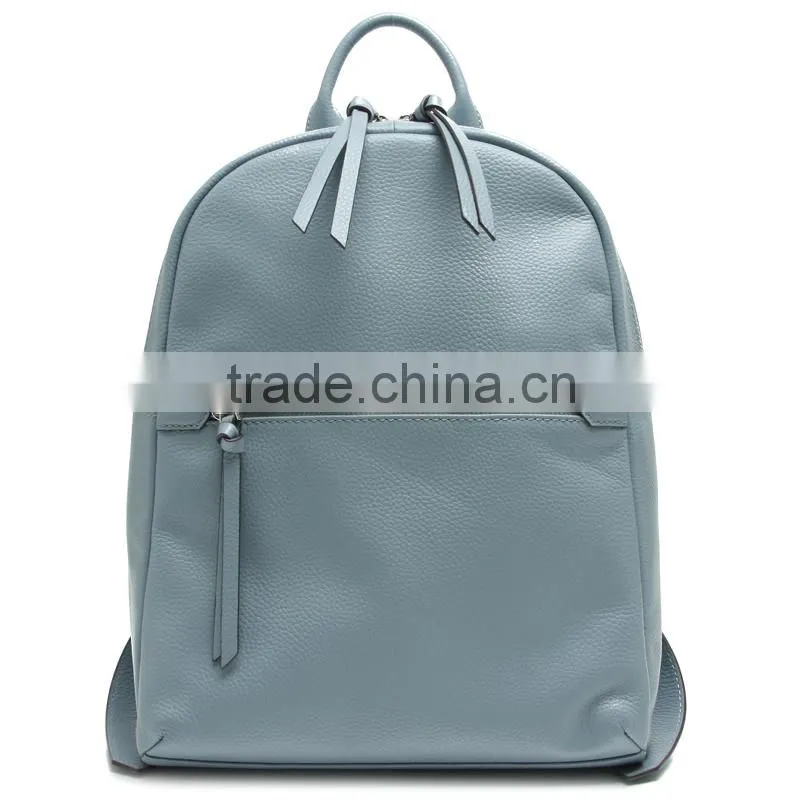 CSS1500-001 ladies simple pebbled cow leather 100 % genuine leather backpack