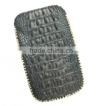 Crocodile leather bag for iphone 4