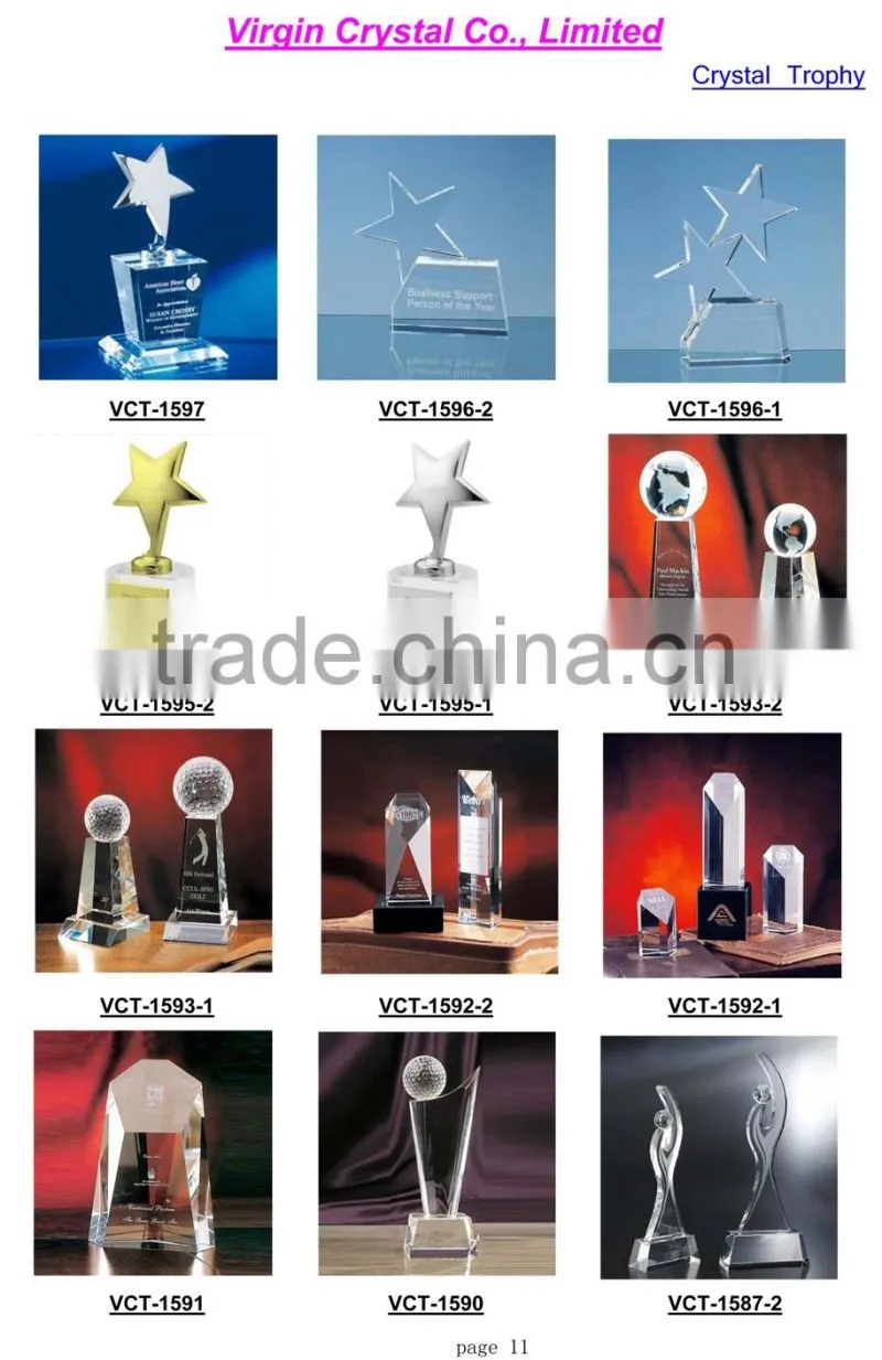 Fashion design crystal globe award trophy with blank base, crystal business paperweight