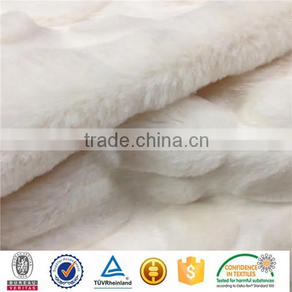 embossed brushded imatation rabbit fur fabric for carpet