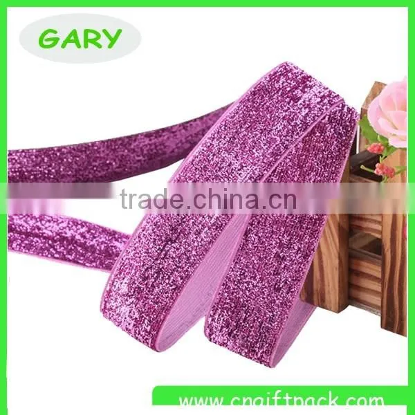White Glitter Stretch Velvet Elastic Ribbon