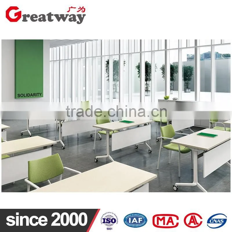 popular white powder coating folding steel table frame for meeting folding table