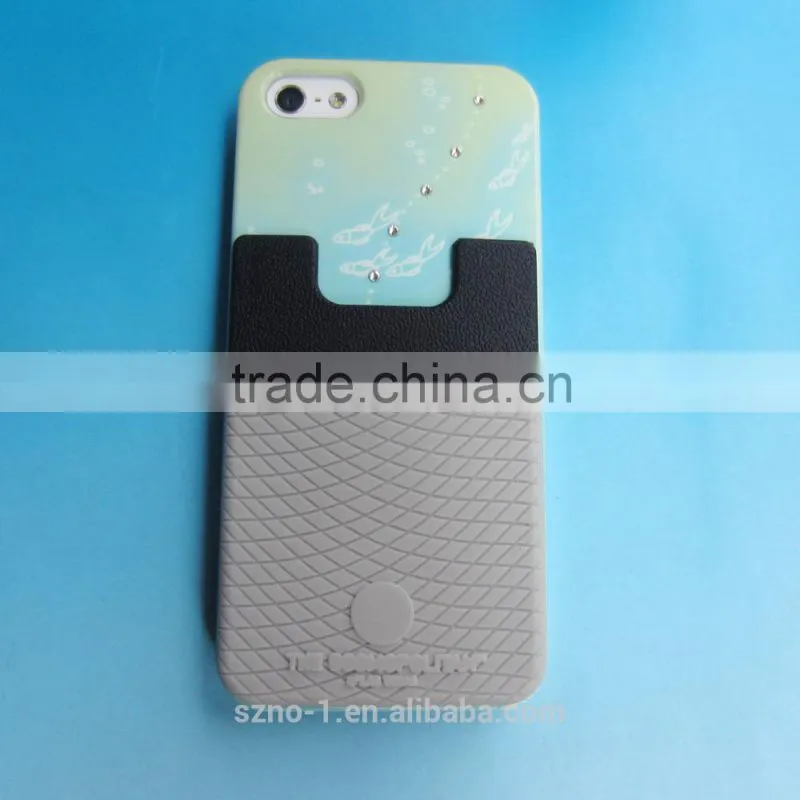 Wholesale customized logo business credit card holder silicone phone pouch