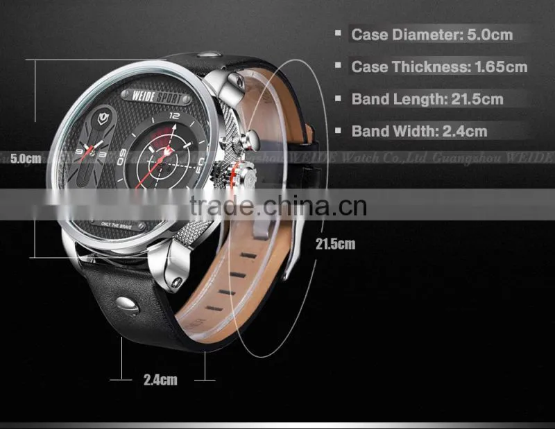 Weide Oversize Quartz Analog Dual Time Zone Digital Watches With Genuine Leather Band Water Resistant Watches Men Alibaba.China