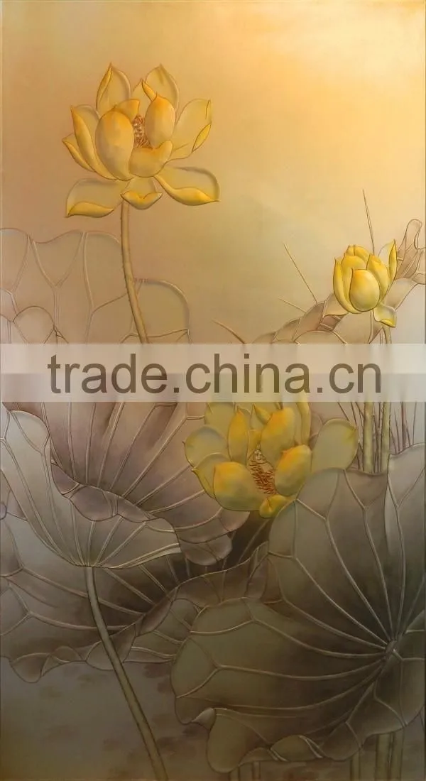 Fused Carving Glass New Designs Flowers Of Glass Painting