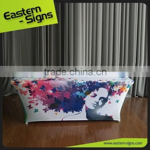 Trade Show Advertising Transfer Printing Polyester Hotel Used Table Cloth