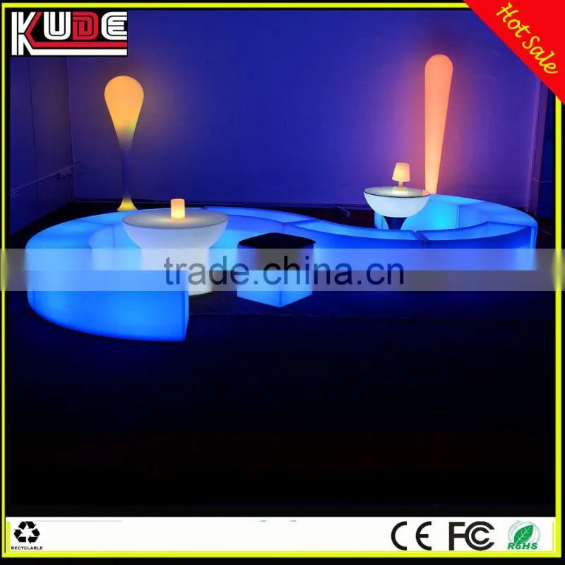 Ourdoor LED furniture LED curved bench/LED light bench with RGB 16colors changing