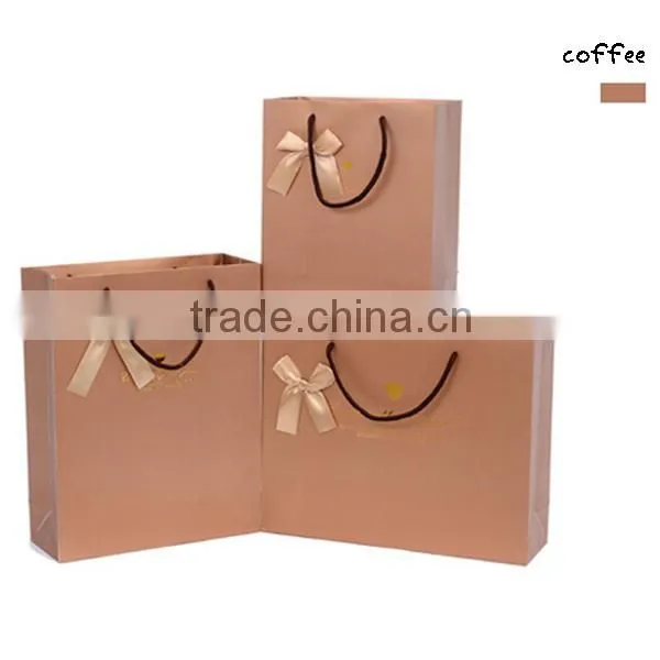 Colorful Ribbon Multiple Sizes Paper Bag For Gift
