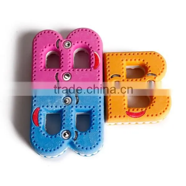 Mini cute letters rubber eraser 3 layer A/B/C;3d letter eraser