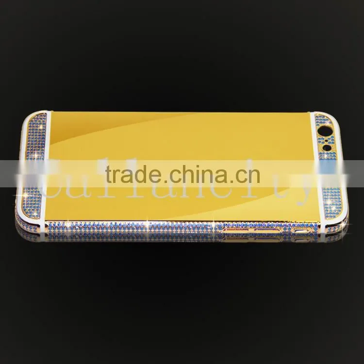 Factory directly for iphone 6 plus 24kt gold crystal housing back cover