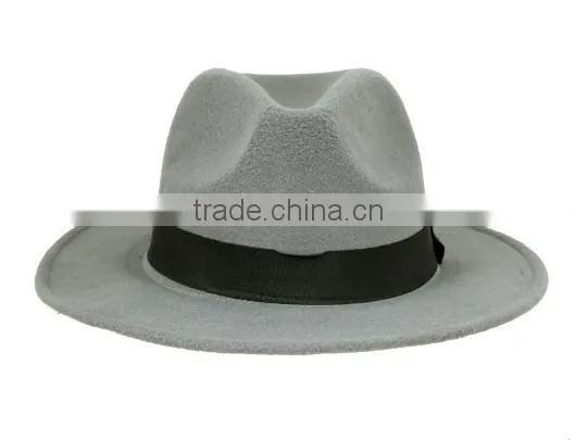 China Promotional High Quality Men's Fedora Hat Custom Logo Band