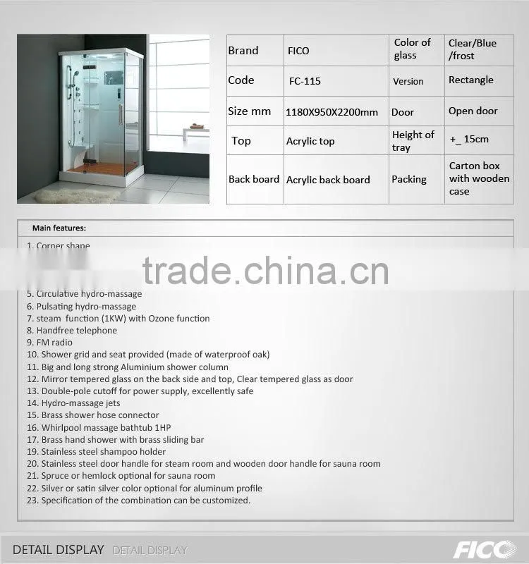 Fico new arrival FC-116, whirlpool hydromassage bathtub