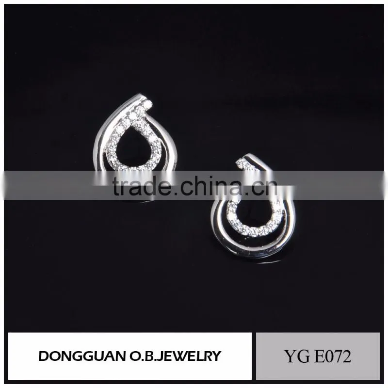 Fashion design cheap wholesale artificial stone jewelry diamond stud earrings