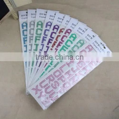 Number crystal rhinestone sticker for promotion