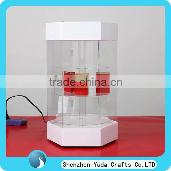 factory price showcase shelves with door, acrylic plexiglass rotating display case counter