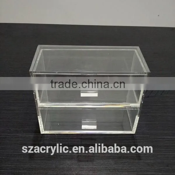 Makeup Display Organiser Box Acrylic Cosmetic Lipstick Brush Holder with 3 Drawers