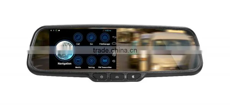 5inch Android mirror +car dvr+wifi+SIM card+GPS navigator+reverse camera diplay all in one rearview mirror
