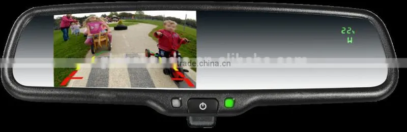 Car interior rear view mirror monitor with digital compass & temperature