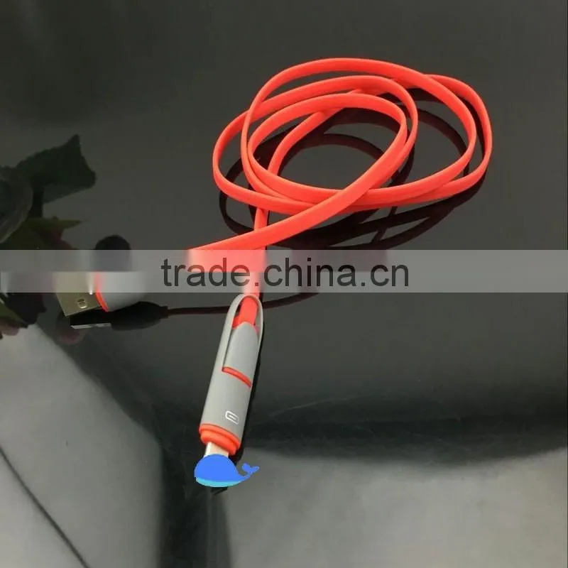 colorful micro braided usb cable 2 in 1 usb cable for iphone 6 cable charger