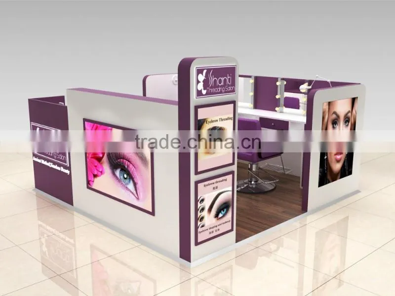 Fashion design kiosk for eyebrow service in mall