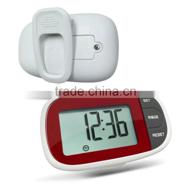 Xmas best gift pedometer with belt clip and time function