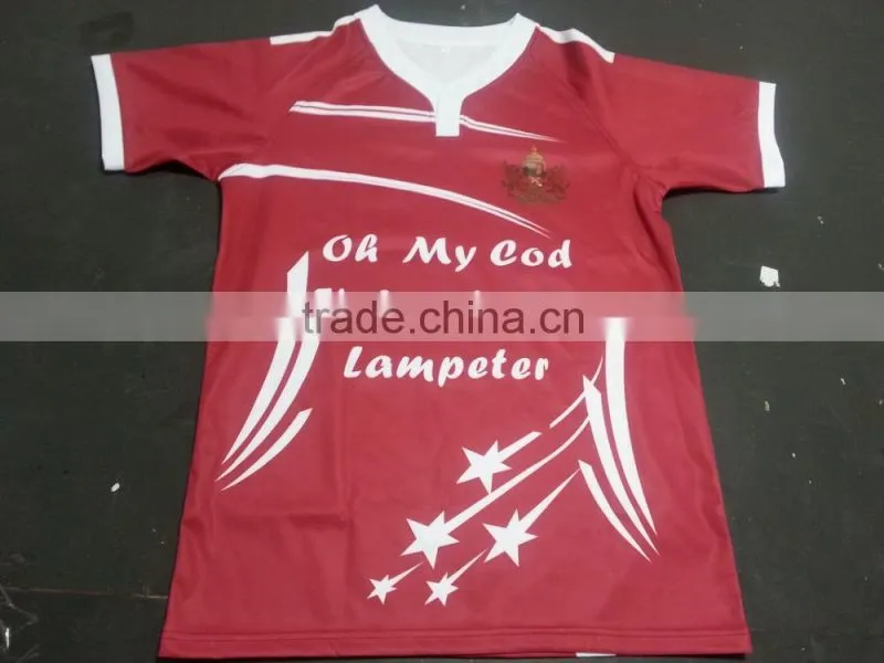 high quality rugby uniforms,100% polyester rugby wear