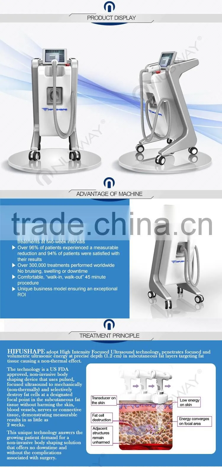 Hifu loss weight slimming lipo laser machine, ultrasound machine price, beauty salon equipment