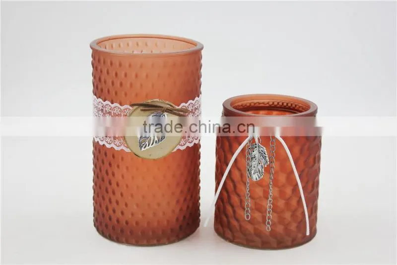 Straight glass candle holder jar