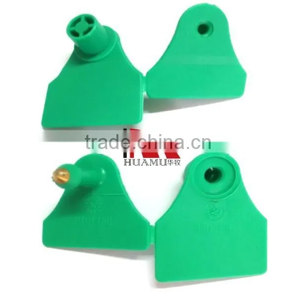 dark green sheep ear tag 42*34 mm TPU metal pin
