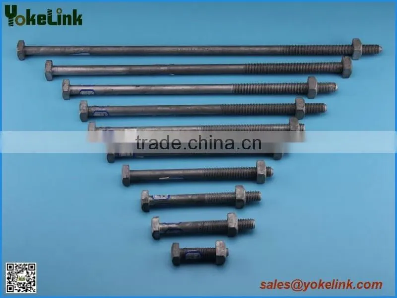 ANSI C135.1 HDG square head bolt for pole line accessory