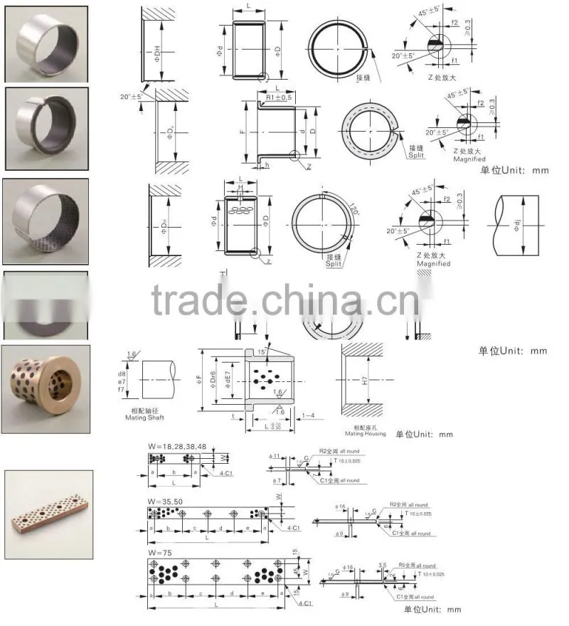 bushing of rear axle brass bearing sleeves h310 misumi guide bushing sealing ring