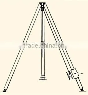 Aluminum Alloy Tubular Tripod Gin Pole With Manual Winch