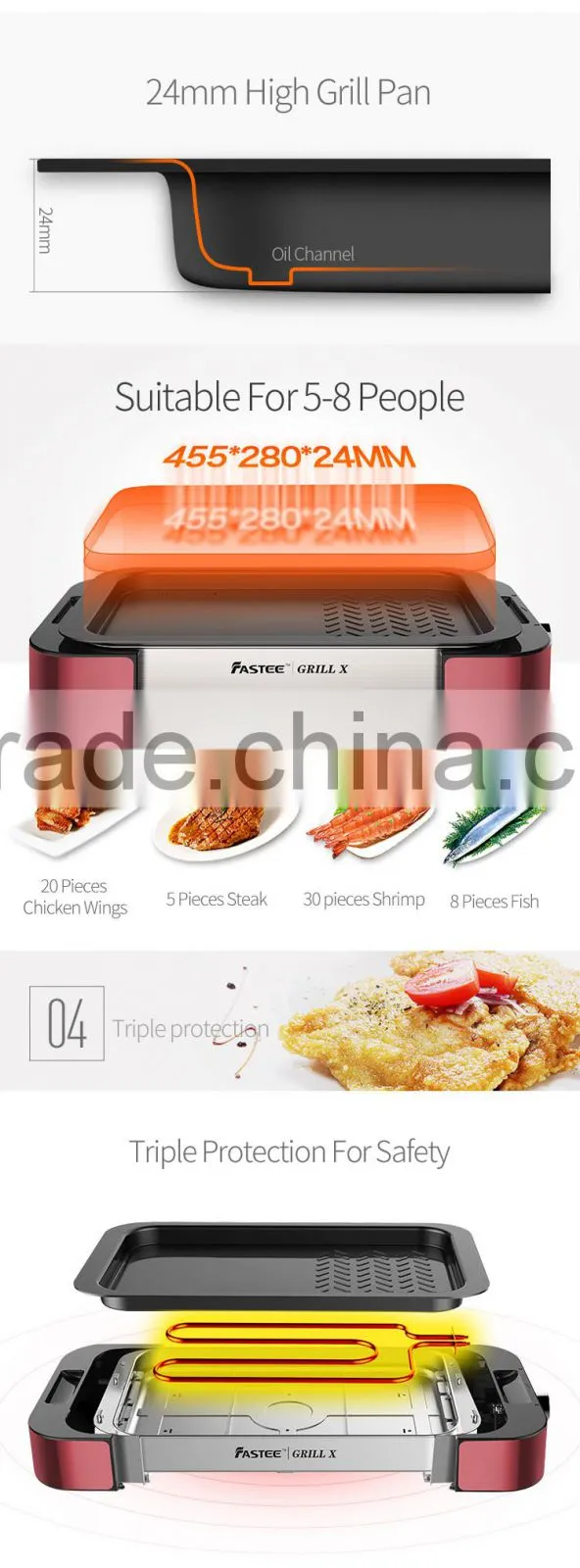 Deluxe Electric Grill Household Grill Korean Barbecue Grill