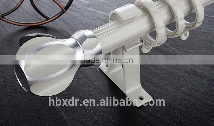 OEM single fancy aluminum window curtain rod,cheap curtain rod with end caps