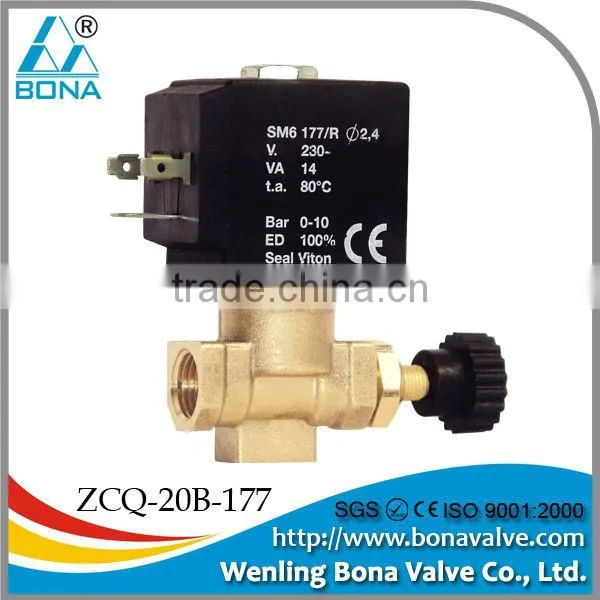 BONA Brass Solenoid Valve for Steam Irons ZCQ-177 1/4" with flow control