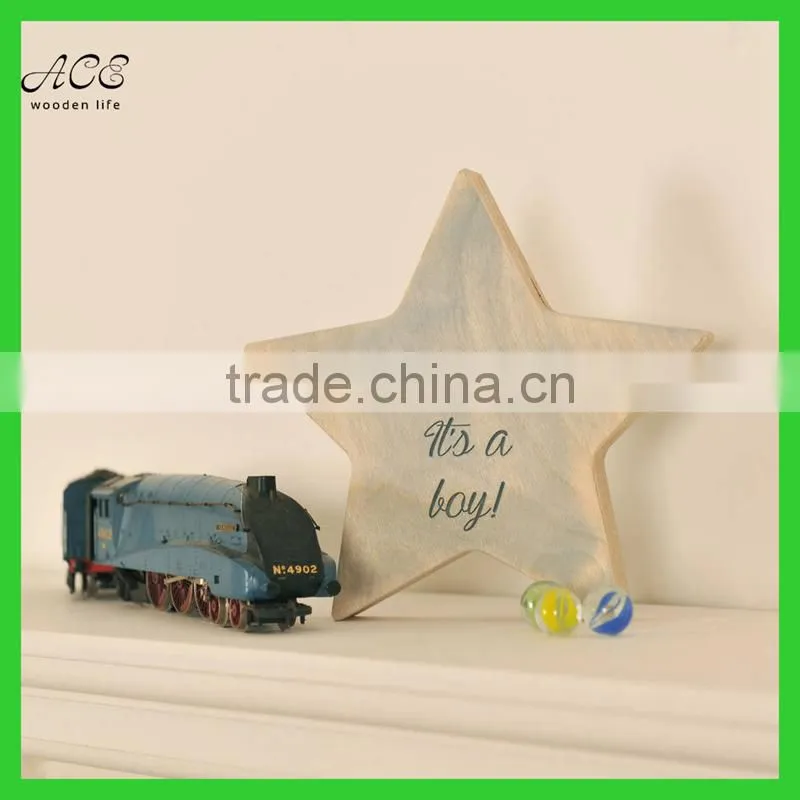 Wooden ornament Engraved wooden star Decorative wood stars