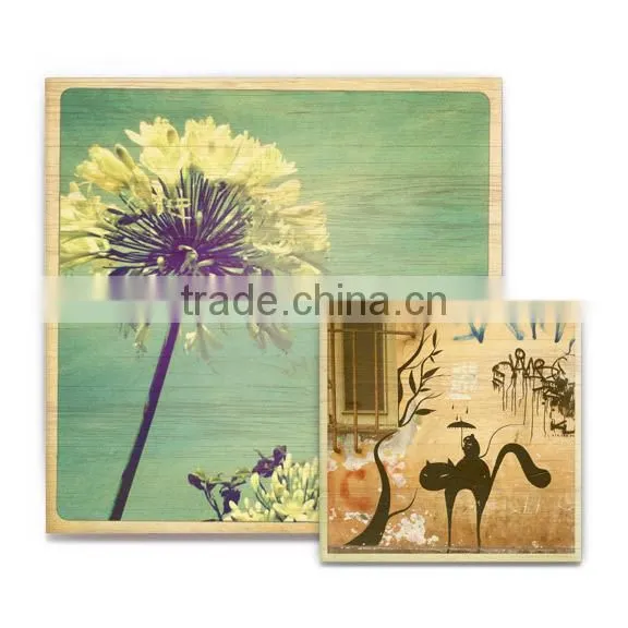 Custom Wooden Painting Digital UV printing on MDF Plywood Solid Wood Poster