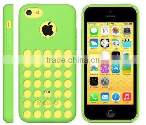 Unique Hole Design TPU Silicone Gel Case Cover Mobile Phone Housing for iPhone 5C